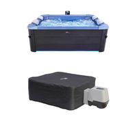 Spa rigide 6 places 160cm carré hydromassage 4 coussins bâche + housse thermique SPA OSLO SAPPHIRE AVEC HOUSSE
