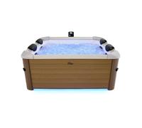 Spa rigide 6 places carré beige hydromassages 4 coussins OSLO AMBER