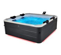 Spa Rigide connecté Oslo Aero Plus 6 Places 180x180 cm Gris Effet Bois - Hydromassages, 4 Coussins + bâche Inclus, pilotable par Application MSPA