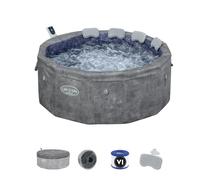 Spa semi rigide BESTWAY - Lay-Z-Spa Carrara - 140 airjets - 170 x 65 cm - 4 à 6 places - Rond (couverture, cartouche, 4 appuie-tête)