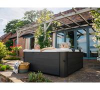 Spa semi-rigide MSpa 6 places gris anthracite avec LED et accessoires -128 jets - L160 x l160 x H65 cm - NAPUKA