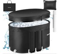 Spa - TECTAKE - Baignoire à glace ESPOO avec cadre en aluminium, isolation triple et housse de protection 70 x 105 x 66 cm - Noir