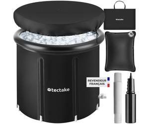Spa - TECTAKE - Baignoire à glace HELSINKI en PVC pliable avec triple isolation et pompe incluse, ø 75 x 75 cm - Noir
