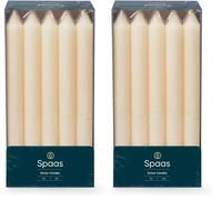 SPAAS 10 Bougies de ménage 21/240 mm, ± 8 Heures, Non-parfumée - Ivoire (Lot de 2)