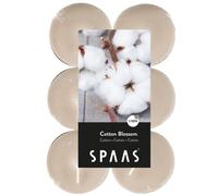 Spaas 12 Maxi Bougies Chauffe-Plats parfumées, ± 10 Heures - Cotton Blossom, Beige