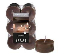 Spaas 12 Maxi Clearlights parfumées, Bougies Chauffe-Plats Cup Transparente, ± 8 Heures - Exotic Wood