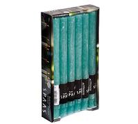 Spaas 12 x 12 Bougies rustiques Non parfumées, 8 Heures, Vert émeraude