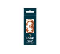 Spaas 12x Bougie d'anniversaire nombre '3' - or rose