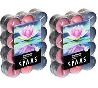 Spaas 24 Bougies chauffe-plats parfumées couleurs assorties, ± 4,5 heures - Fairy Waterlily 0338337.999 D 39 x H 16 mm Gris/Bleu (Lot de 2)