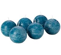 Spaas 6 Bougies Boule Rustique Non Parfumée 80mm ± 24h Turquoise
