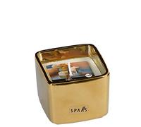 Spaas - 6 Bougies Cube en Porcelaine Or - Cire de Paraffine - L 66 m x l 66 mm x H 53 mm