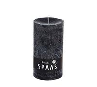 SPAAS 6 Bougies Pilier rustiques non-parfumées 68/130 mm, ± 60 heures - noir