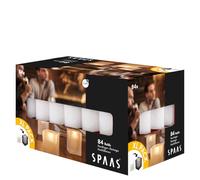 Spaas - 84 Bougies Recharges Non-Parfumées, 24 Heures - Transparent, Blanc