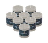Spaas 8x Bougie Pilier Rustique 70/70 mm 25h - gris clair
