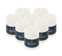 Spaas 8x Bougie Pilier Rustique 70/95 mm 35h - blanc