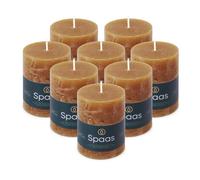 Spaas 8x Bougie Pilier Rustique 70/95 mm 35h - cognac