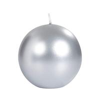 Spaas Bougie Boule métallique 80 mm, ± 25 Heures, Non-parfumée - Argent