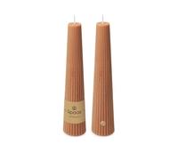 Spaas Bougie obélisque nervurée 25h - beige