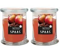 SPAAS Bougie parfumée en bocal de ménage, ± 60 heures - Apple Cinnamon (Lot de 2)