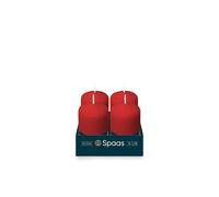 Spaas - Bougie Pilier Cylindre 50/80 mm, 18 Heures, Non-Parfumée - Rouge