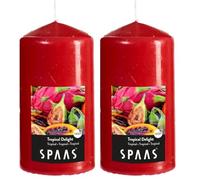 SPAAS Bougie Pilier Cylindre 80/150 mm, ± 65 heures - Tropical Delight (Lot de 2)