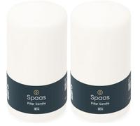 Spaas - Bougie Pilier Cylindre 80/150 mm, 70 Heures, Non-Parfumée - Blanc (Lot de 2)