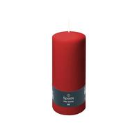 Spaas - Bougie Pilier Cylindre 80/200 mm, 100 Heures, Non-Parfumée - Rouge