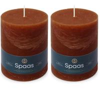 Spaas Bougie Pilier Rustique 100/130 mm 95h - bordeaux (Lot de 2)