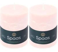 Spaas Bougie Pilier Rustique 80/110 mm 65h - rose clair (Lot de 2)