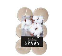 Spaas Lot de 10 x 12 Bougies Chauffe-Plat parfumées en Emballage Plat, ± 4,5 Heures, Fleurs de Coton