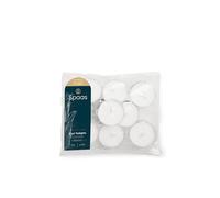 Spaas Lot de 12 sachets de Bougies Chauffe-Plat en Cire de Paraffine, gobelet Aluminium Blanc 58 mm x H 24 mm