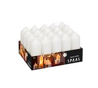 SPAAS Paquet de 20 Bougies Piliers Cylindre 40/110 mm, ± 13 heures, non-parfumée - blanc