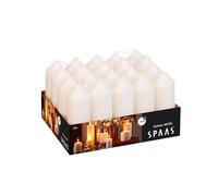 SPAAS Paquet de 20 Bougies Piliers Cylindre 40/110 mm, ± 13 heures, non-parfumée - ivoire