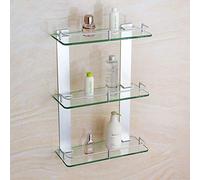 Space Étagère de douche à 3 niveaux en aluminium - Organiseur mural de salle de bain pour shampooing et accessoires - Étagère de rangement élégante de 30 cm - Design durable et résistant à la rouille