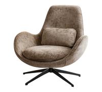 SPACE - Fauteuil rotatif en velours marron Marron