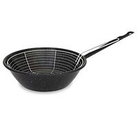 Space Home - Friteuse avec Panier - Poêle à Frire - Acier Emaillé Antiadhésive - 24 cm