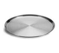 Space Home - Plateau de Service Rond en Acier Inoxidable, Professionnel pour Café et Boissons, Idéal pour Fêtes, Évènements, Bars, Restaurants et Maison, 36 cm