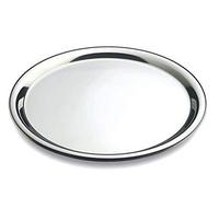 Space Home - Plateau Rond en Acier Inoxydable 40 cm - Service Professionnel pour Café, Boissons, Fêtes, Évènements, Bars, Restaurants et Maison - Plateau Repas pour Service A Cafe et Boissons