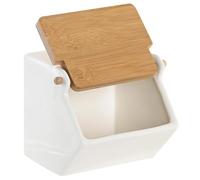 Space Home Sucrier - Boîte a Sucre - Sucrier pour Sucre en Morceaux - Salière avec Couvercle - Pot à Condiment - Bocal en Céramique - Récipient Polyvalent pour Sel, Sucre, Poivre et Épices