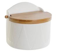 Space Home Sucrier - Boîte a Sucre - Sucrier pour Sucre en Morceaux - Salière avec Couvercle - Pot à Condiment - Bocal en Céramique - Récipient Polyvalent pour Sel, Sucre, Poivre et Épices