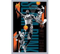 Space Jam - Poster - Looney Tunes + cadre interchangeable, Shinsuke® Maxi MDF argenté, vitre acrylique