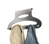 Space Saving Hanging Organizer, Metal Storage Rack, Behind Door Hooks for Organization, Steel Coat Rack, Functional Towel Hanger for Bathroom Bedroom Toilet, Home Apartment Farmhouse Chambre