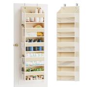 SpaceAid Lot de 1 organiseur de porte avec 5 grandes poches et 10 poches latérales en maille, organiseur de porte à 5 couches à suspendre avec fenêtre transparente pour chambre à coucher, salle de