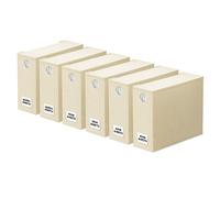 SpaceAid Lot de 6 organiseurs de draps modernes beiges, pliables avec fenêtre pour placard en lin, rangement de literie Queen et King size