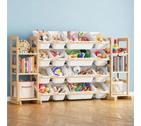 SpaceAid Organisateur de Rangement de Jouets avec 6 étagères et 16 bacs, Organiseur de Jouets, étagère de Rangement pour Enfants, boîte à Jouets pour Chambre à Coucher, Salle de Jeux, décoration de
