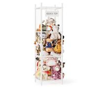SpaceAid Organiseur de rangement pour animaux en peluche, support de rangement pour animaux en bois, grande capacité pour l'organisation de la salle de jeux, 40,1 cm de large, blanc