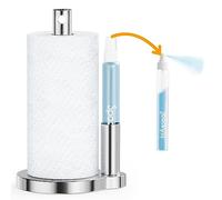 SpaceAid SprayNeat Porte-serviettes en papier avec flacon pulvérisateur, distributeur de serviettes en papier de comptoir avec pulvérisateur à l'intérieur du centre, rouleau d'essuie-tout sous armoire