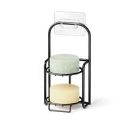 SpaceAid Support de Barre de shampooing à 2 Niveaux pour Douche, Porte-Savon Auto-drainant pour Mur de Salle de Bain et évier de Cuisine, Porte-Savon en Acier Inoxydable (Noir)