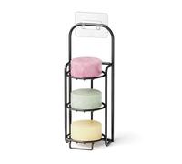 SpaceAid Support de Barre de shampooing à 3 Niveaux pour Douche, Porte-Savon Auto-drainant pour Mur de Salle de Bain et évier de Cuisine, Porte-Savon en Acier Inoxydable (Noir)