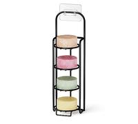 SpaceAid Support de Barre de shampooing à 4 Niveaux pour Douche, Porte-Savon Auto-drainant pour Mur de Salle de Bain et évier de Cuisine, Porte-Savon en Acier Inoxydable (Noir)